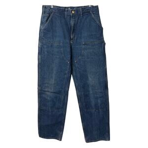 Carhartt Men's B154 Jeans Double Knee Vintage Logger Blue Denim 36 x 34 Cotton